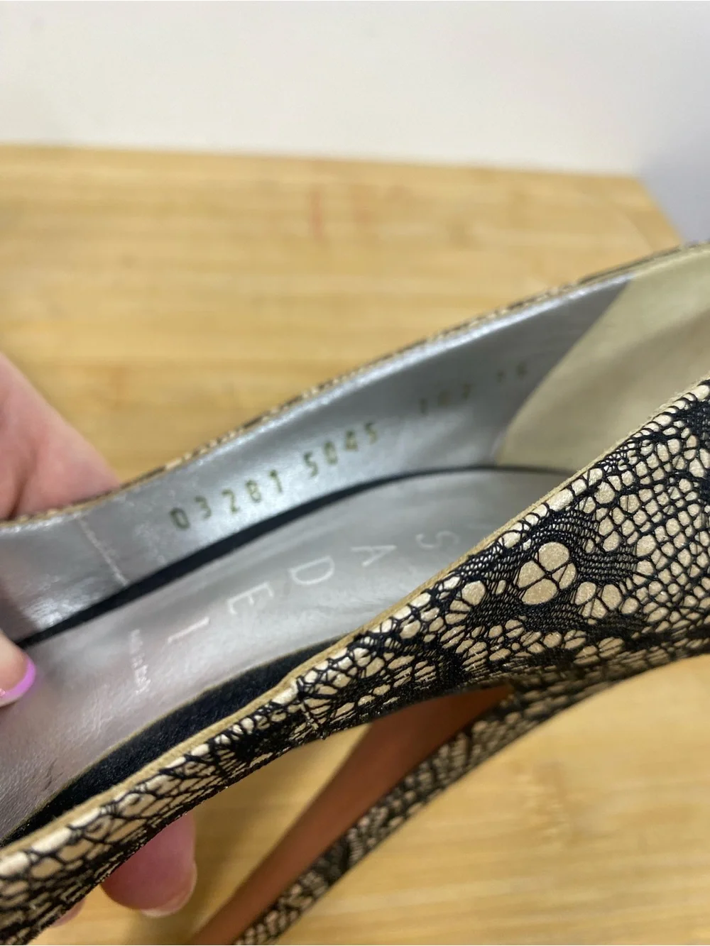 Casadei 6 B Black Lace Peep-Toe Platform Pumps high heels Italy 145mm stiletto